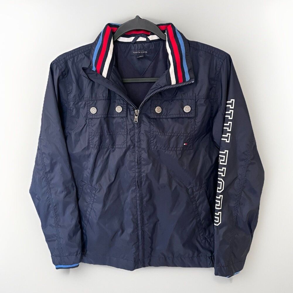 Vintage TOMMY Hilfiger Jacket Boys M Packable Hood￼